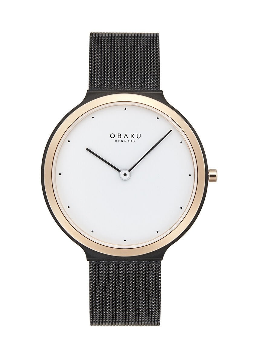 Obaku Denmark V269LXMWMB Quartz Hasır Siyah Beyaz Kadran 36 mm Kadın Kol Saati