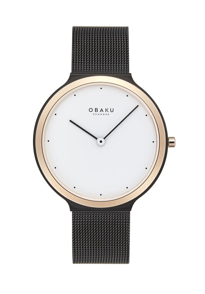 Obaku Denmark V269LXMWMB Quartz Hasır Siyah Beyaz Kadran 36 mm Kadın Kol Saati