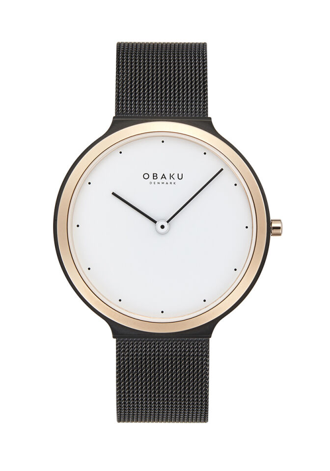 Obaku Denmark V269LXMWMB Quartz Hasır Siyah Beyaz Kadran 36 mm Kadın Kol Saati