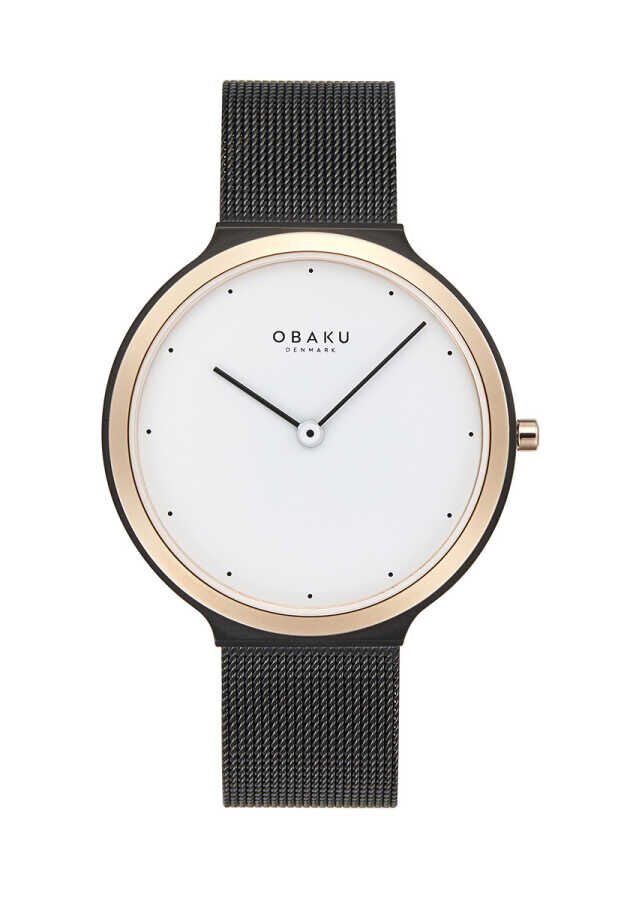 Obaku Denmark V269LXMWMB Quartz Hasır Siyah Beyaz Kadran 36 mm Kadın Kol Saati
