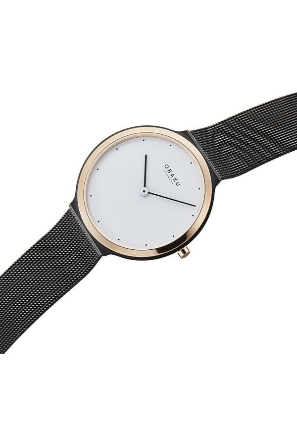 Obaku Denmark V269LXMWMB Quartz Hasır Siyah Beyaz Kadran 36 mm Kadın Kol Saati