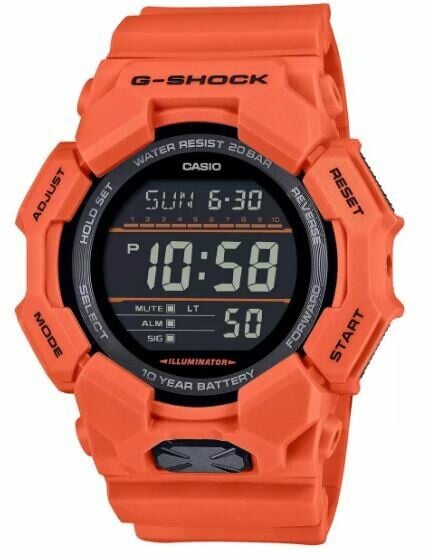 Casio GD-010-4DR Quartz Silikon Turuncu Siyah Kadran 20 ATM 52 mm Erkek Kol Saati