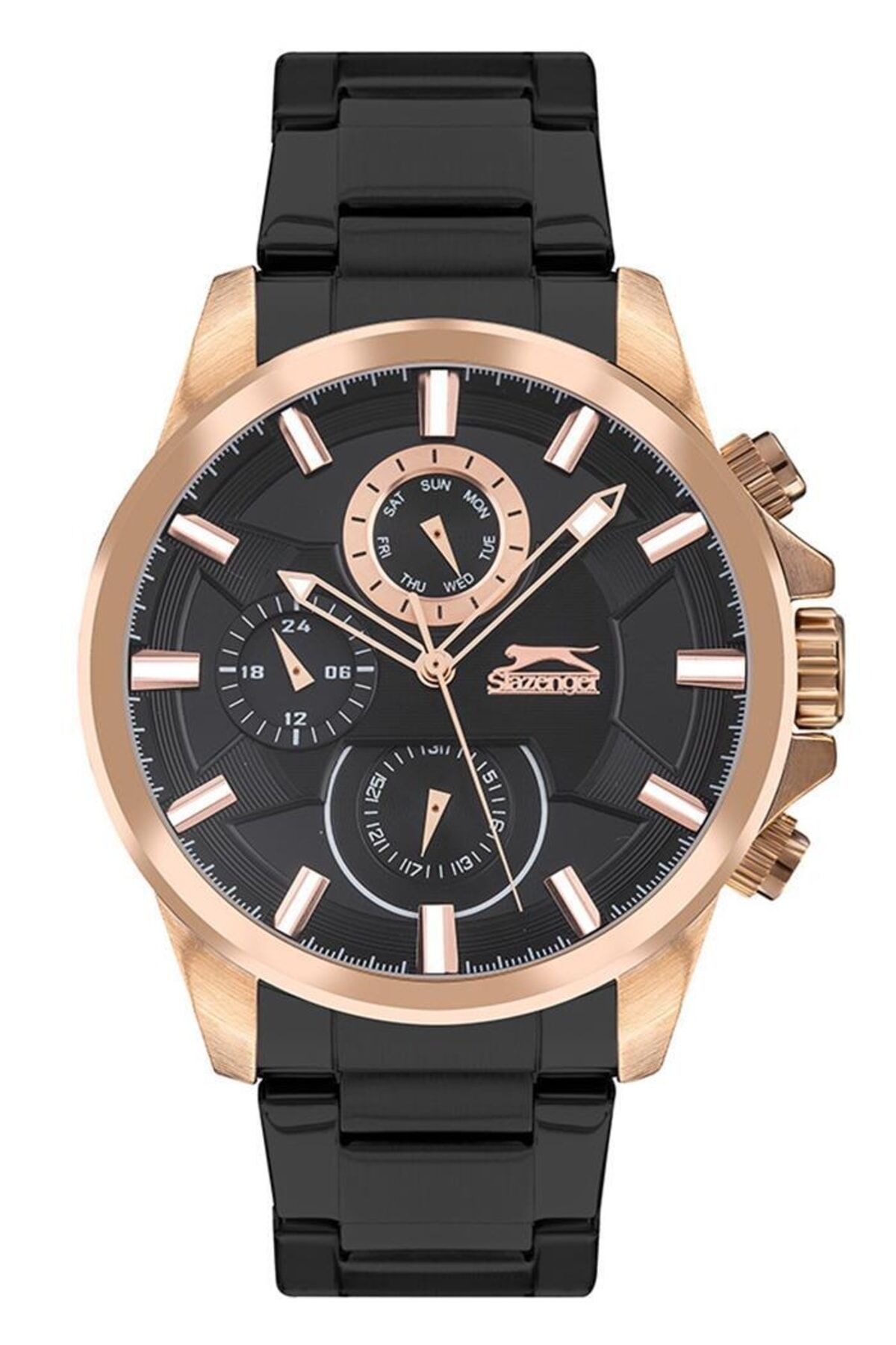 Slazenger Sl.09.2037.2.03 45 mm Siyah Renk Rose Kasa Çelik Erkek Kol Saati