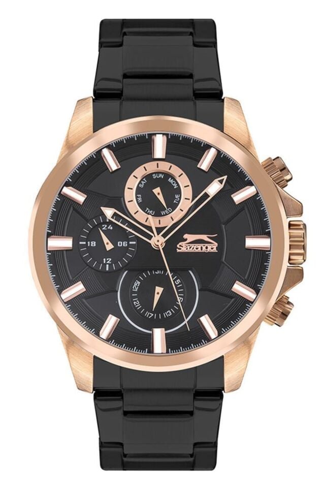 Slazenger Sl.09.2037.2.03 45 mm Siyah Renk Rose Kasa Çelik Erkek Kol Saati