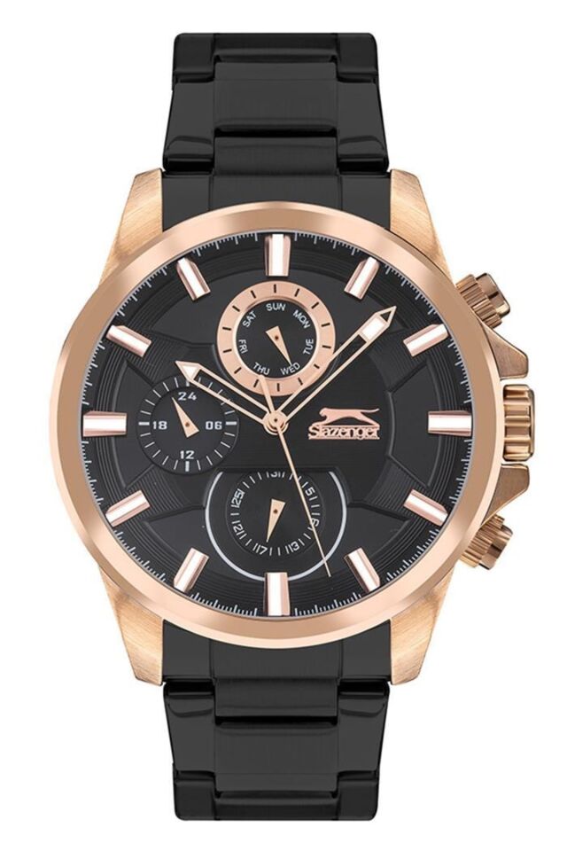 Slazenger Sl.09.2037.2.03 45 mm Siyah Renk Rose Kasa Çelik Erkek Kol Saati