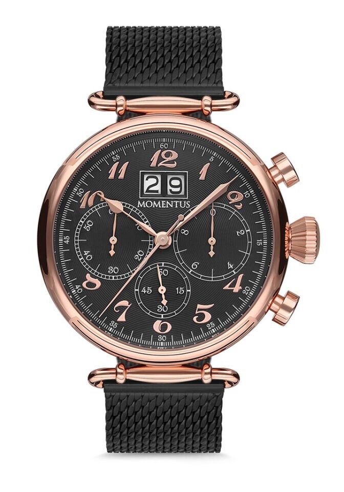 Momentus TM250R-04SR Quartz Hasır Siyah 46 mm Erkek Kol Saati