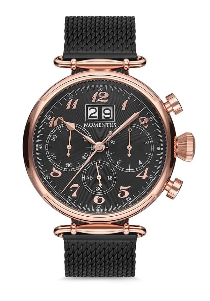 Momentus TM250R-04SR Quartz Hasır Siyah 46 mm Erkek Kol Saati