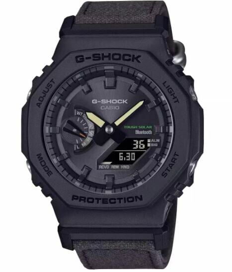 Casio GA-B2100CT-1A5DR Quartz Analog/Dijital Kanvas Siyah 20 ATM 45 mm Erkek Kol Saati