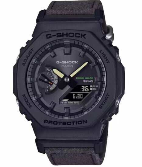 Casio GA-B2100CT-1A5DR Quartz Analog/Dijital Kanvas Siyah 20 ATM 45 mm Erkek Kol Saati