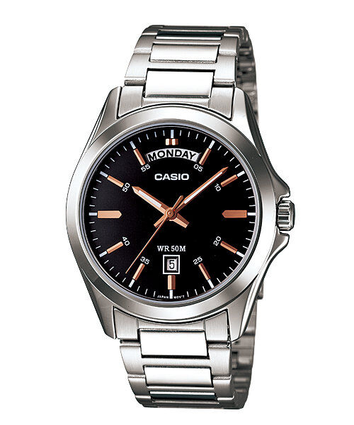 Casio MTP-1370D-1A2VDF Quartz Çelik Gri Siyah Kadran 40 mm Erkek Kol Saati