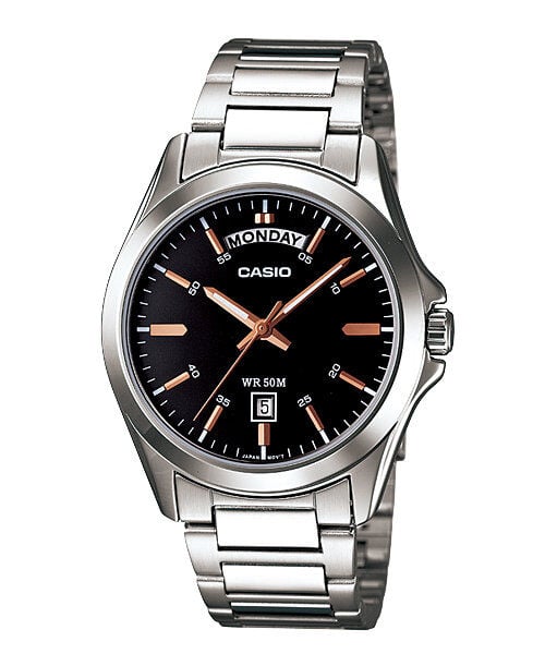 Casio MTP-1370D-1A2VDF Quartz Çelik Gri Siyah Kadran 40 mm Erkek Kol Saati