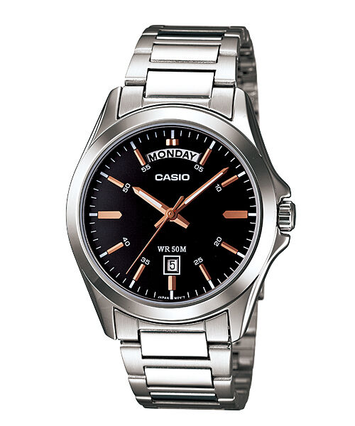 Casio MTP-1370D-1A2VDF Quartz Çelik Gri Siyah Kadran 40 mm Erkek Kol Saati