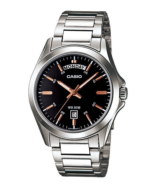 Casio MTP-1370D-1A2VDF Quartz Çelik Gri Siyah Kadran 40 mm Erkek Kol Saati