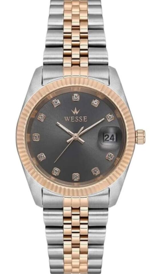 Wesse WWL114709 Quartz Çelik Rose/Gri Füme Kadran 36 mm Kadın Kol Saati