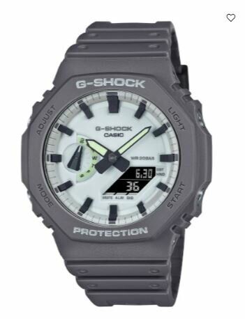 Casio GA-2100HD-8ADR Quartz Analog/Dijital Silikon Gri 20 ATM 52 mm Erkek Kol Saati