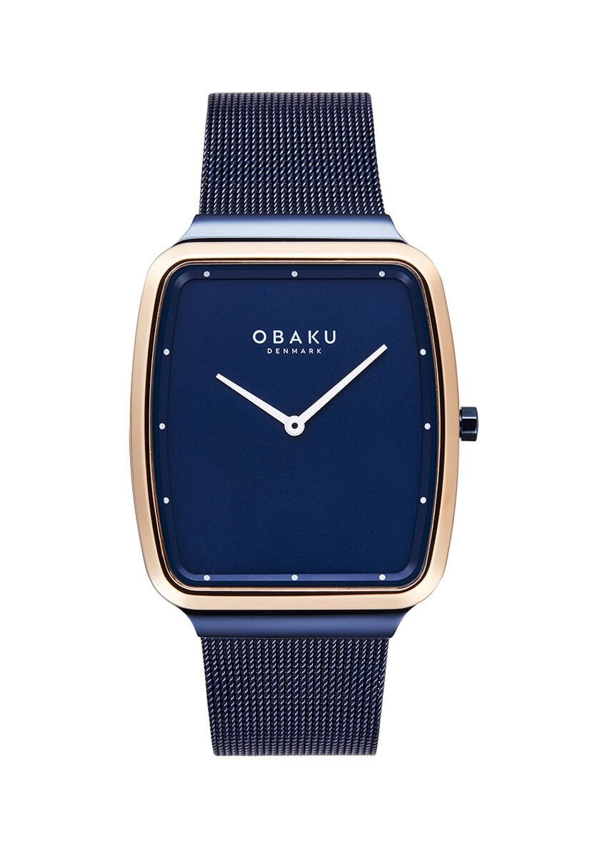 Obaku Denmark V267GXSLML Quartz Hasır Lacivert Dikdörtgen Kasa 34 mm Erkek Kol Saati