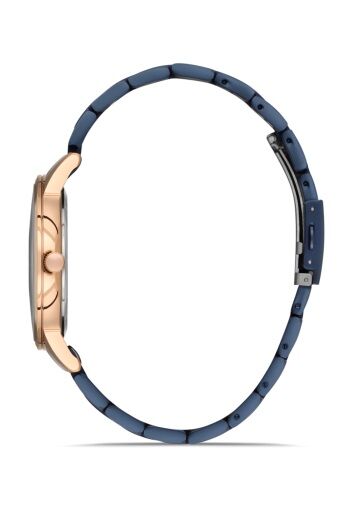 Ferro Quartz Çelik Lacivert 43 mm Erkek Kol Saati