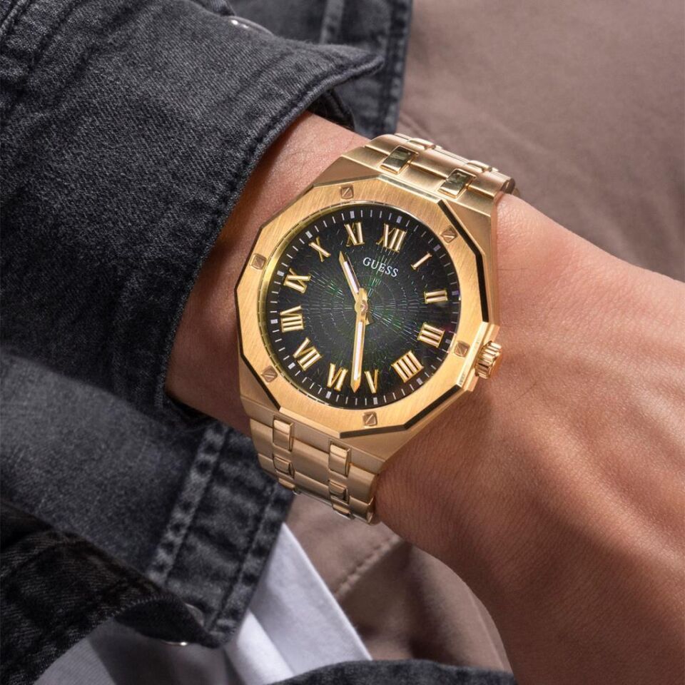 Guess GUGW0575G2 Quartz Çelik Gold Yeşil Kadran 42 mm Erkek Kol Saati