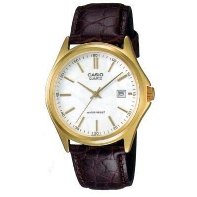 Casio MTP-1183Q-7ADF Quartz Deri Kahve Beyaz Kadran 39 mm Erkek Kol Saati