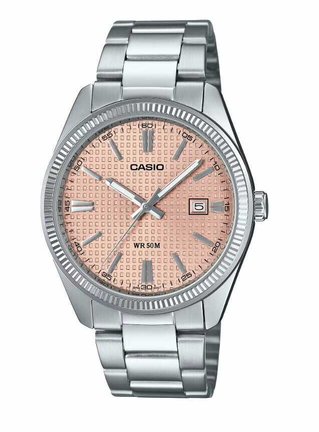 Casio MTP-1302PE-4AVDF Quartz Çelik Gri Pembe Kadran 39 mm Erkek Kol Saati