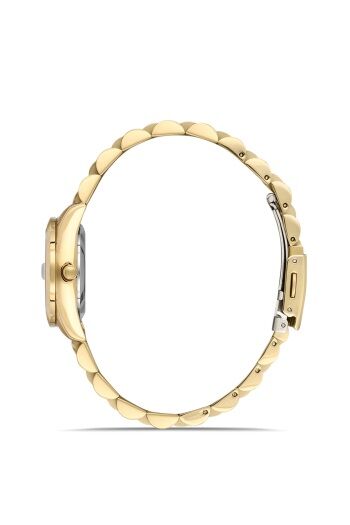 Ferro Sarı Çelik Kordon Kadın Kol Saati FL21519A-B 3 ATM Su Geçirmez 2 Yıl Garantili HediyePaketli