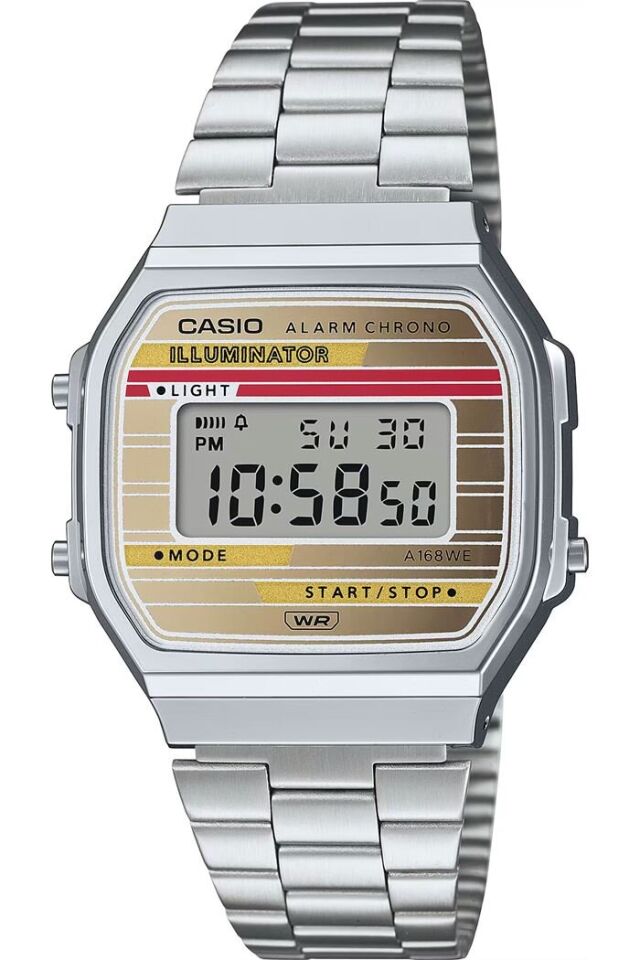Casio A168WEHA-9ADF Retro Quartz Dijital Çelik Gri 36 mm Erkek Kol Saati