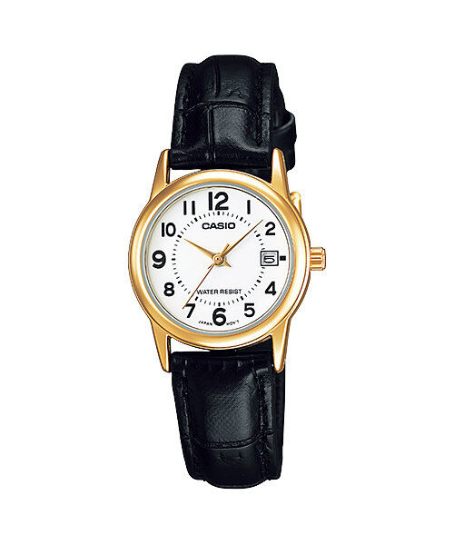 Casio LTP-V002GL-7BUDF Quartz Deri Siyah Beyaz Kadran 25 mm Kadın Kol Saati