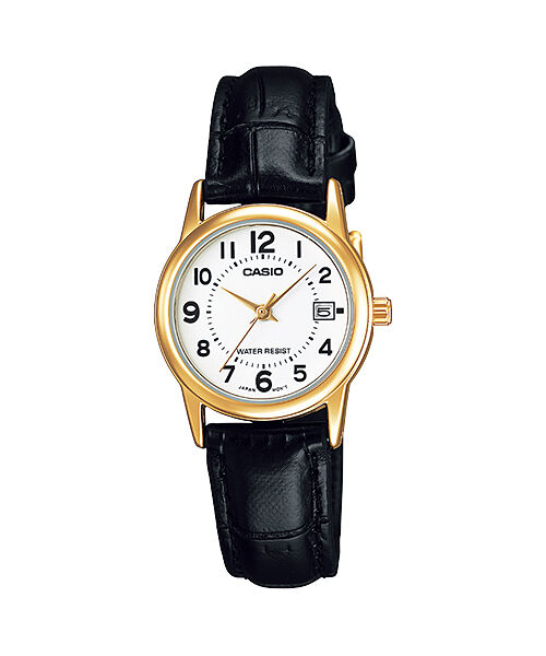 Casio LTP-V002GL-7BUDF Quartz Deri Siyah Beyaz Kadran 25 mm Kadın Kol Saati