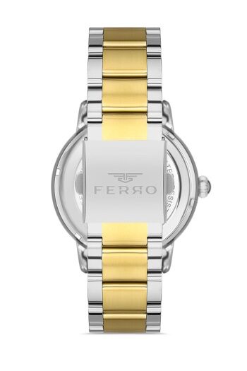 Ferro Sarı Çelik Kordon Erkek Kol Saati F31399A-D 3 ATM Su Geçirmez 2 Yıl Garantili HediyePaketli