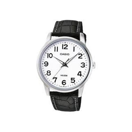 Casio MTP-1303L-7BVDF Quartz Deri Siyah Beyaz Kadran 40 mm Erkek Kol Saati