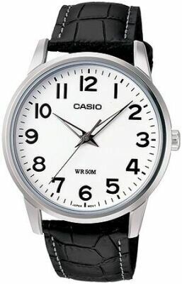 Casio MTP-1303L-7BVDF Quartz Deri Siyah Beyaz Kadran 40 mm Erkek Kol Saati