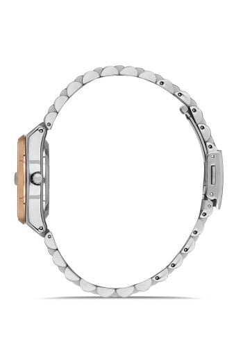 Ferro Rose ve Gümüş Çelik Kordon Kadın Kol Saati FL21492A-E13 3ATM Su Geçirmez 2 Yıl Garantili