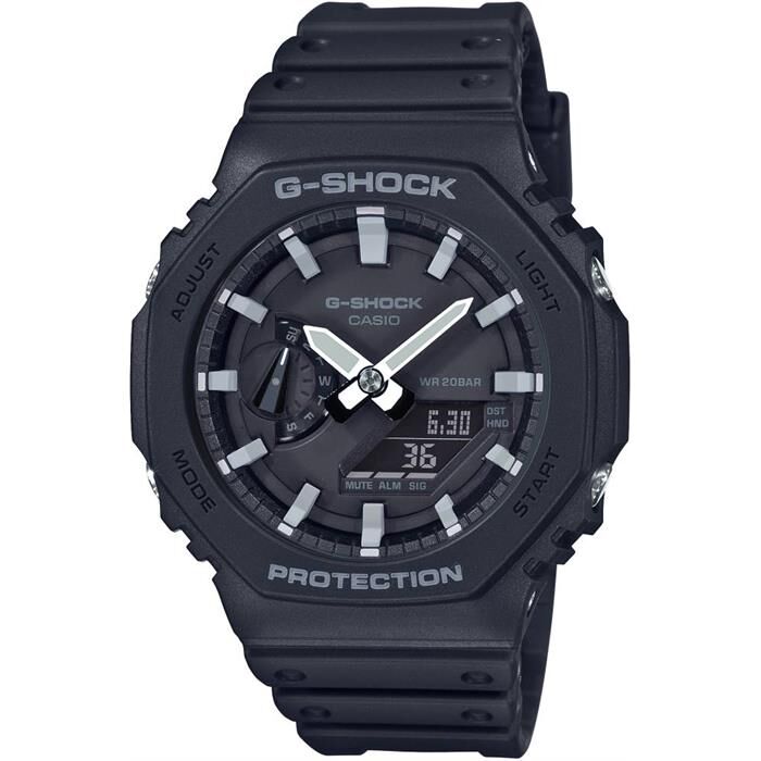 Casio GA-2100-1ADR Quartz Analog/Dijital Silikon Siyah 20 ATM 45 mm Erkek Kol Saati