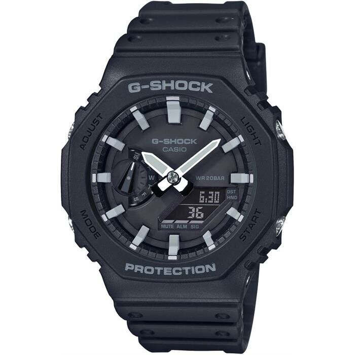 Casio GA-2100-1ADR Quartz Analog/Dijital Silikon Siyah 20 ATM 45 mm Erkek Kol Saati