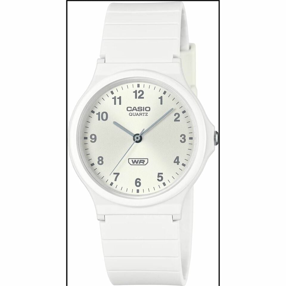 Casio MQ-24B-7BDF Quartz Silikon Beyaz 35 mm Erkek Kol Saati