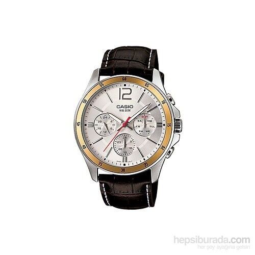 Casio MTP-1374L-7AVDF Quartz Deri Kahverengi 44 mm Erkek Kol Saati