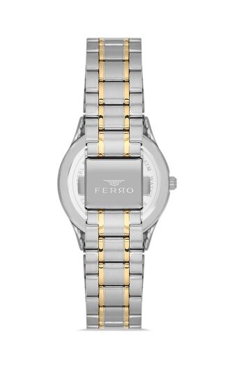 Ferro Quartz Çelik Altın/Gri Yeşil Kadran 31 mm Kadın Kol Saati