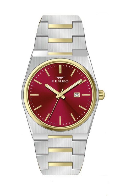 Ferro Sarı ve Gümüş Çelik Kordon Kadın Kol Saati FL21495A-D8 3ATM Su Geçirmez 2 Yıl Garantili