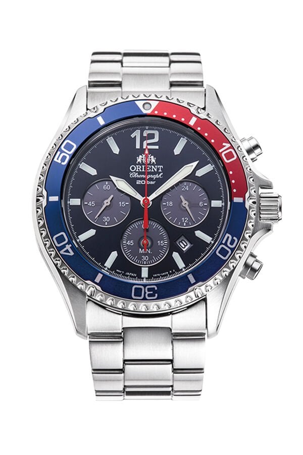 Orient RA-TX0201L10B Otomatik Çelik Gri Lacivert Kadran Safir Cam 20 ATM 43 mm Erkek Kol Saati