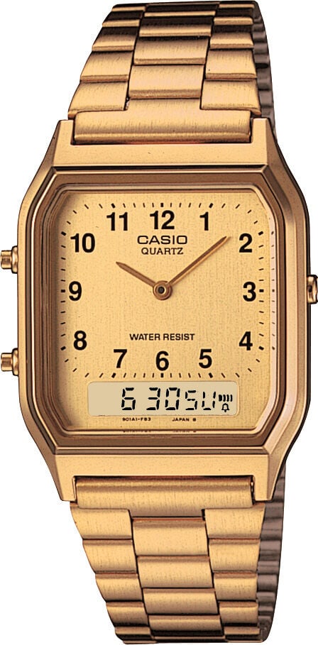 Casio AQ-230GA-9BMQ Quartz Çelik Altın Rengi 28 mm Erkek Kol Saati