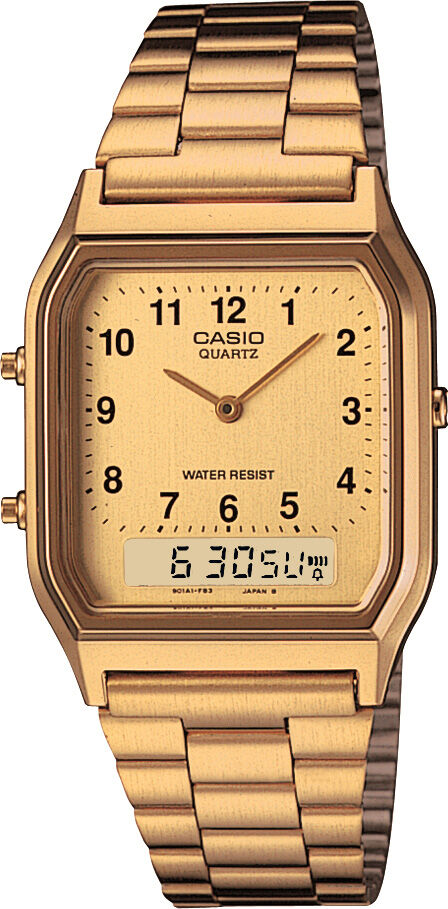 Casio AQ-230GA-9BMQ Quartz Çelik Altın Rengi 28 mm Erkek Kol Saati