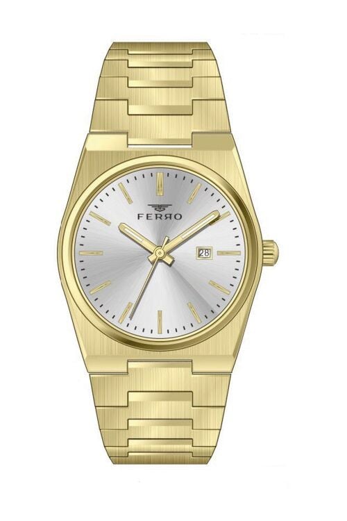 Ferro Sarı Çelik Kordon Kadın Kol Saati FL21495A-B 3ATM Su Geçirmez 2 Yıl Garantili Hediye Paketli