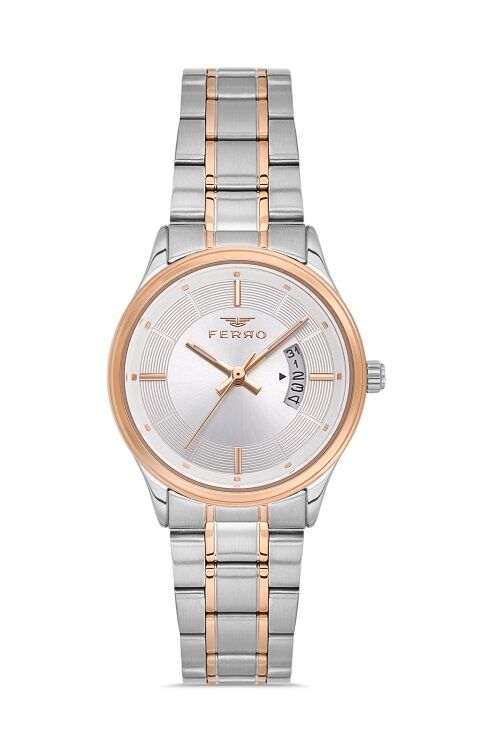 Ferro Quartz Çelik Rose/Gri 31 mm Kadın Kol Saati