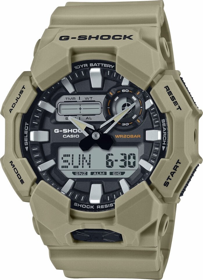 Casio GA-010-5ADR Quartz Silikon Kahve 20 ATM 52 mm Erkek Kol Saati