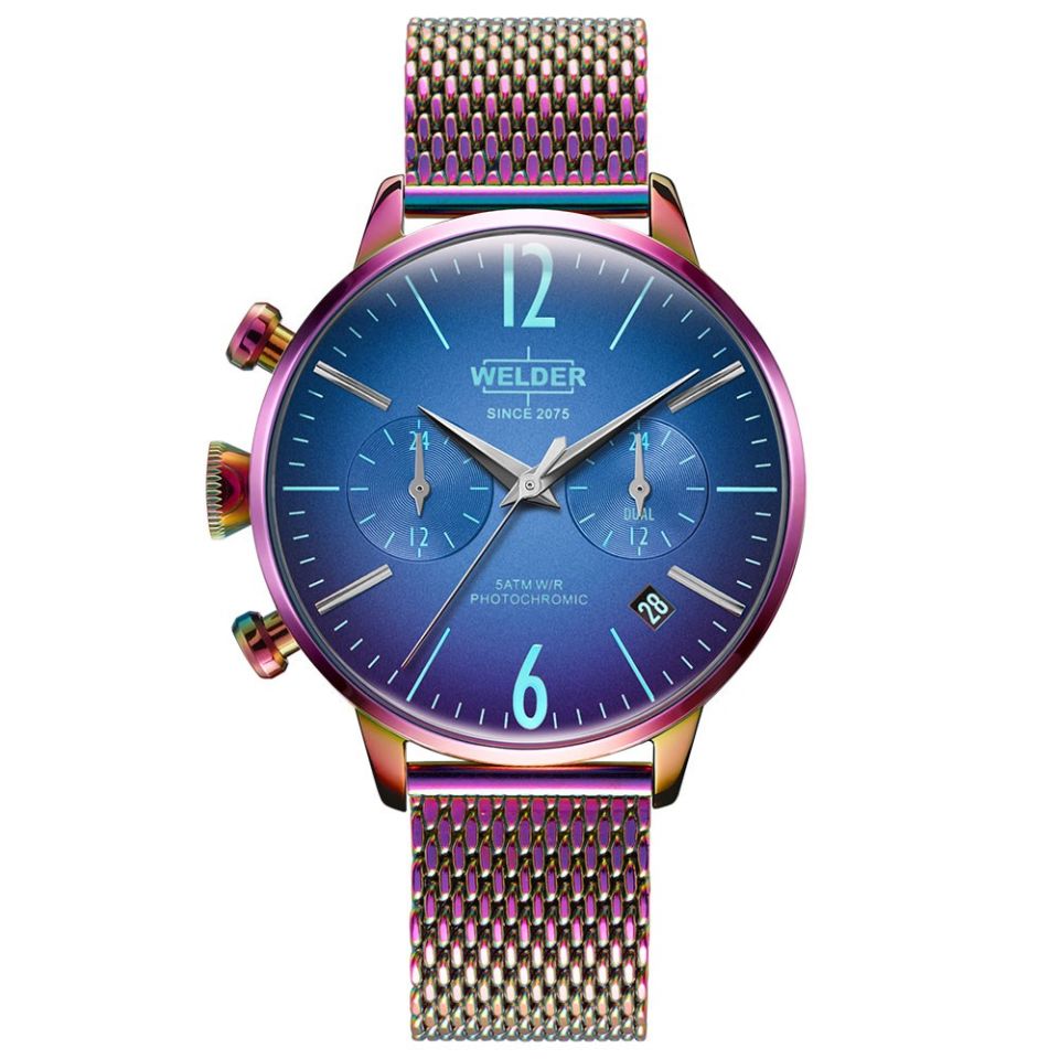 Welder Moody WWRC646 Quartz Hasır Pembe Mavi Kadran 38 mm Kadın Kol Saati