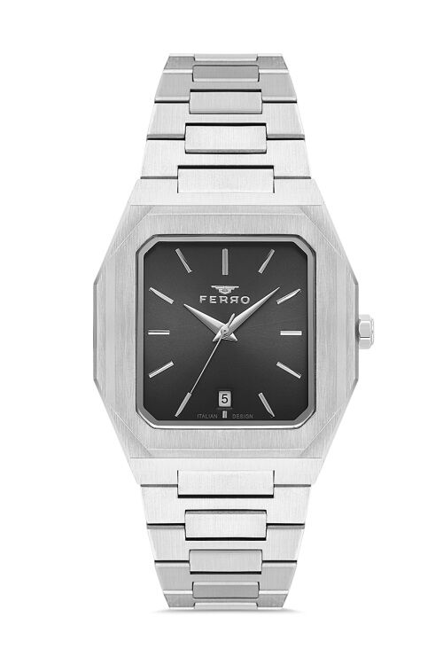 Ferro F11481AWT-A2 Quartz Çelik Gri Siyah Kadran 39 mm Erkek Kol Saati