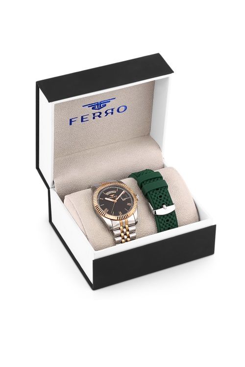 Ferro F11130DA-E Quartz Çift Kordonlu 41 mm Erkek Kol Saati