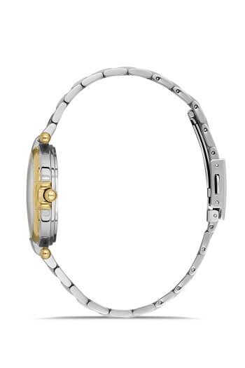 Ferro Quartz Çelik Altın/Gri Yeşil Kadran 33 mm Kadın Kol Saati
