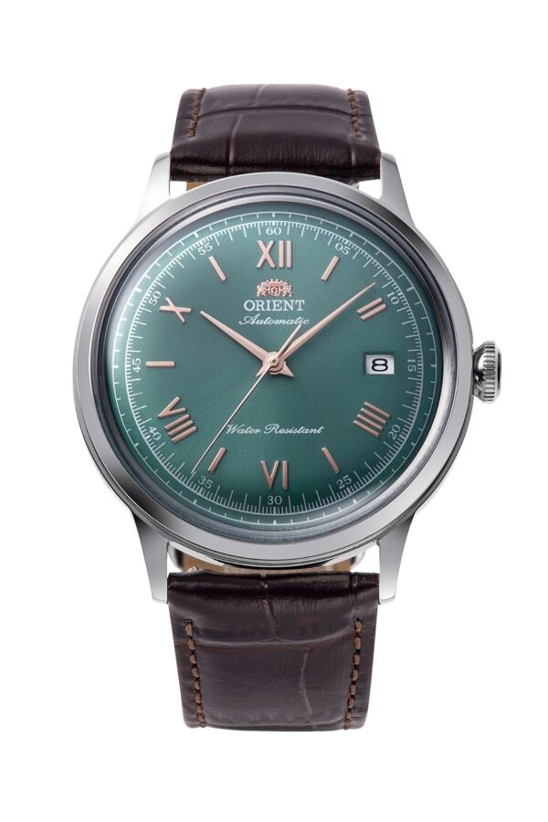 Orient Bambino RA-AC0023E30B Kurmalı Otomatik Deri Kahverengi Yeşil Kadran 41 mm Erkek Kol Saati