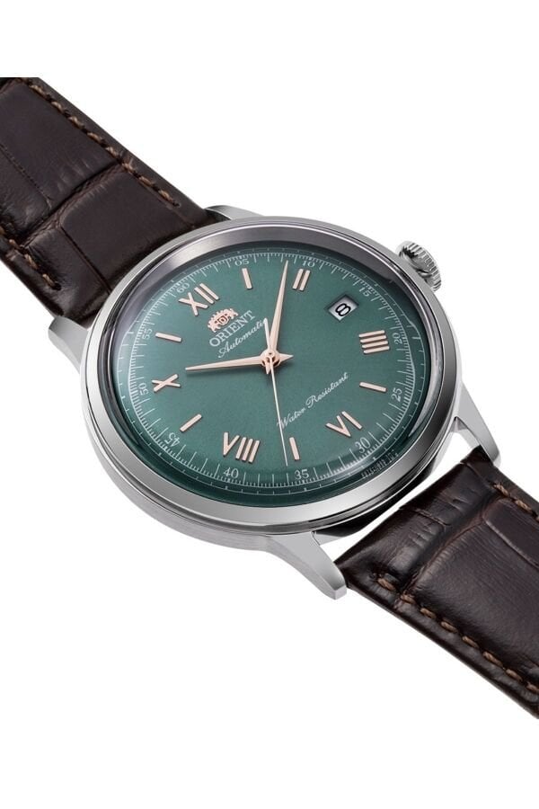 Orient Bambino RA-AC0023E30B Kurmalı Otomatik Deri Kahverengi Yeşil Kadran 41 mm Erkek Kol Saati